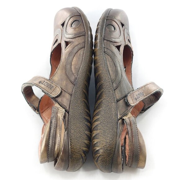 NAOT Rongo Metallic Leather Slingback Mary Jane Sandals Flats Bronze - Picture 7 of 10